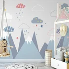 Настенная 3D фотообои на заказ для детской комнаты для мальчиков и девочек в спальне синяя Гора пик звездное небо облака Фотообои