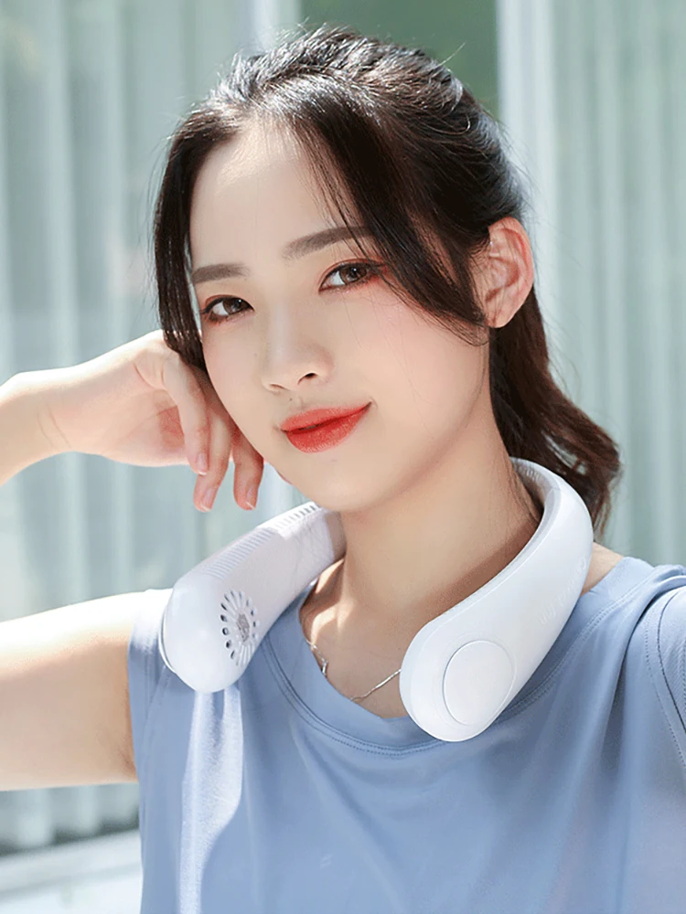 

Mini Neck Fan Portable Bladeless USB Rechargeable Utdoor Ventilador 4000 mAh 18 Hours Mute Sports Fans