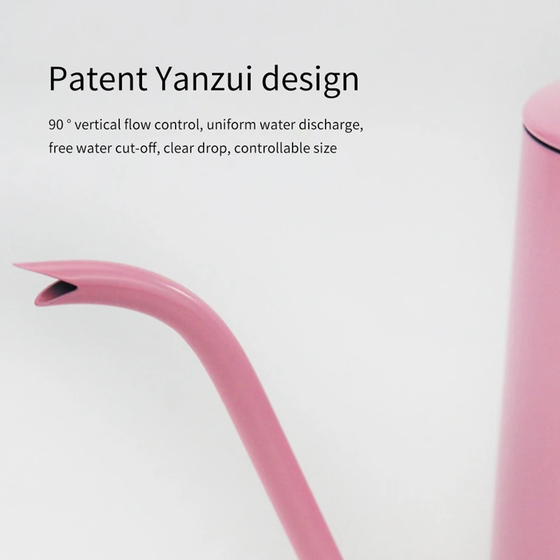 

600Ml Stainless Steel Swallow Mouth Coffee Pot with Solid Wood Handle Long Mouth Drip Spout