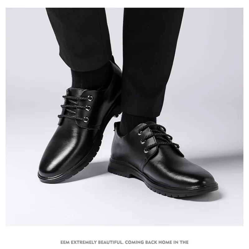

2021 New Spring Autumn Mens Leather Shoes Wedding Business Dress Nightclubs Oxfords Breathable Working Lace Up Shoes Size 39-44