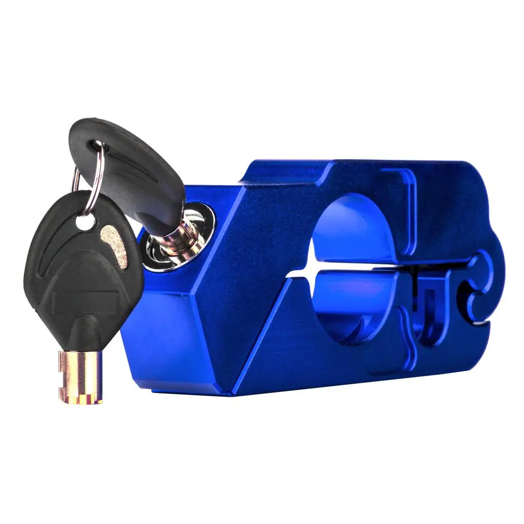 

Blue Motorcycle Lock Anti Theft Bicycle Handlebar Grip Lock for Scooters ATV Street Bike Dirt Bike Motorbike