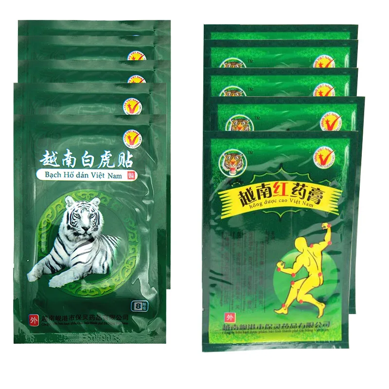 80Pcs Vietnam White Tiger Red Tiger Balm Plaster Patchs Back Body Relaxation Herbal Pain Relief  Medical Plaster Ointment Joints