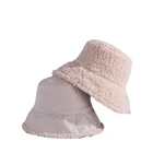 Sparsil зимняя Двусторонняя шерстяная шляпа из овечьей шерсти, Женская однотонная Флисовая теплая шапка в рыбацком стиле, женские кашемировые панамские шапки