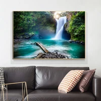 canvas painting posters landscape natural waterfall wall art scenery pictures waterfall modular for living room home decor