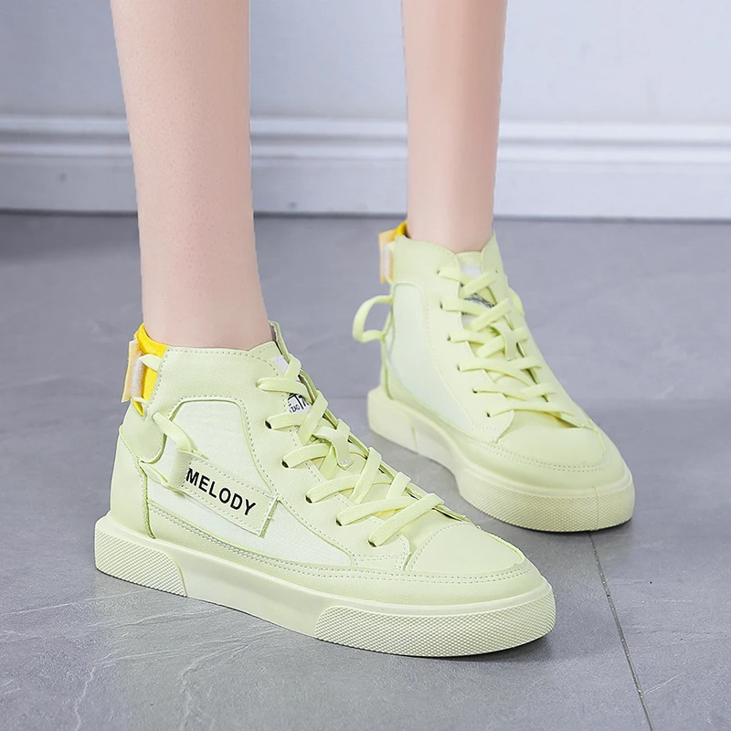 2019 женские кроссовки на плоской подошве Модная белая Вулканизированная обувь