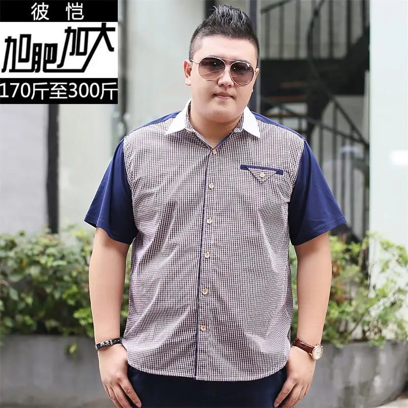 10XL 8XL 6XL 5XL хлопковое мужское платье с коротким рукавом рубашки модные