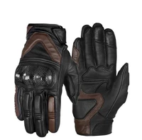 leather motorcycle gloves carbon fiber riding motorbike full finger gloves retro moto motocross racing biker touch screen gloves
