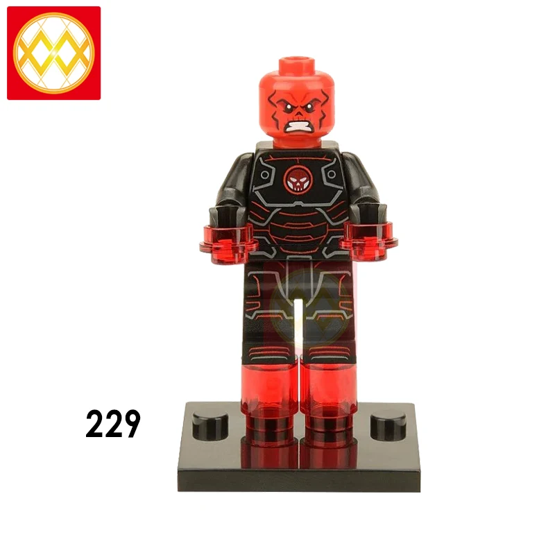 XH229 Hello Boy Ghost мотоциклист Гидра строительные блоки Surfur Firestorm Robocop Blade Supervillians красные игрушки в форме черепа детские подарки - Цвет: XH229