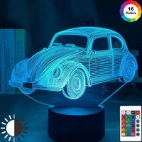 acrylic 3d lamp car volkswagen beetle model colorful nightlight for kids child bedroom decor battery powered led night light