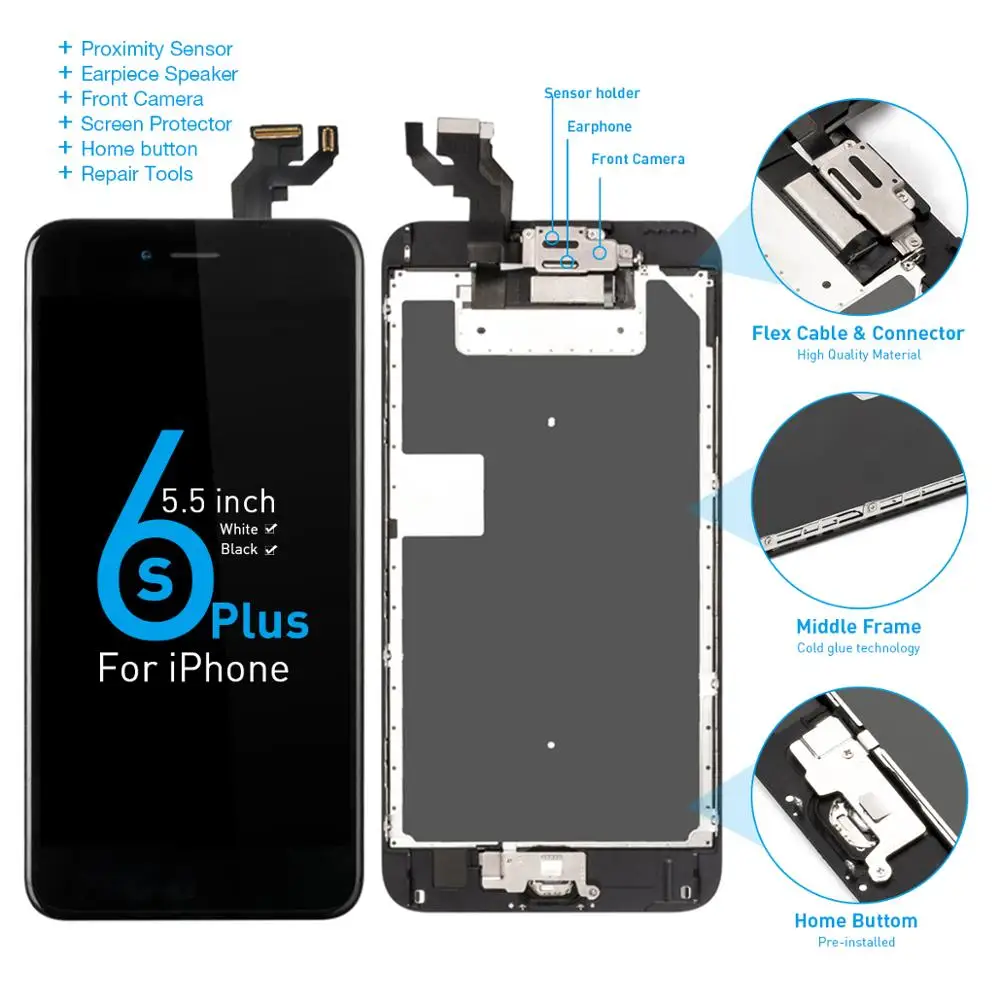 ЖК дисплей класса AA +++ для iPhone 6 Plus 6s 6S сенсорный экран дигитайзер полная сборка с