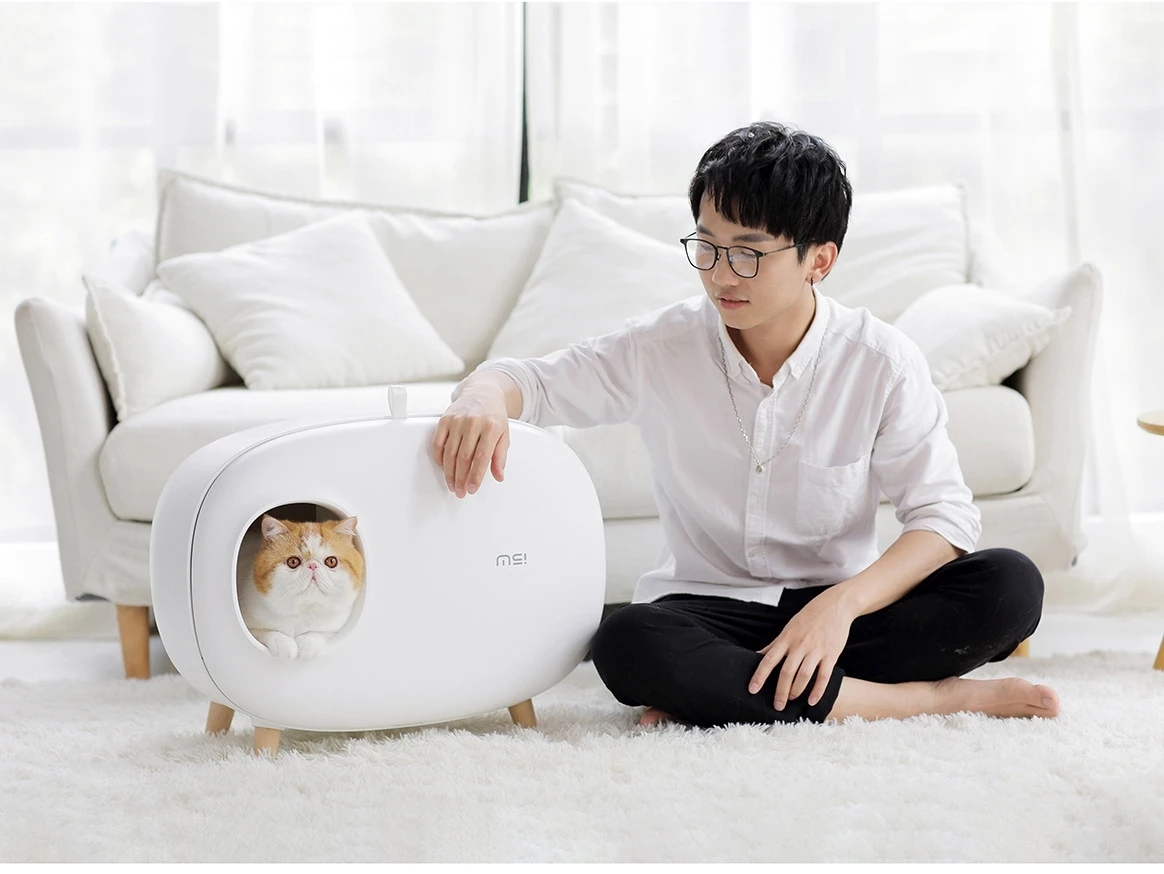 Очень Большой умывальник для кошачьих туалетов с защитой от брызг полностью