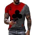 Мужская футболка с коротким рукавом, летняя свободная футболка с принтом букв Ace Spades card, 2021