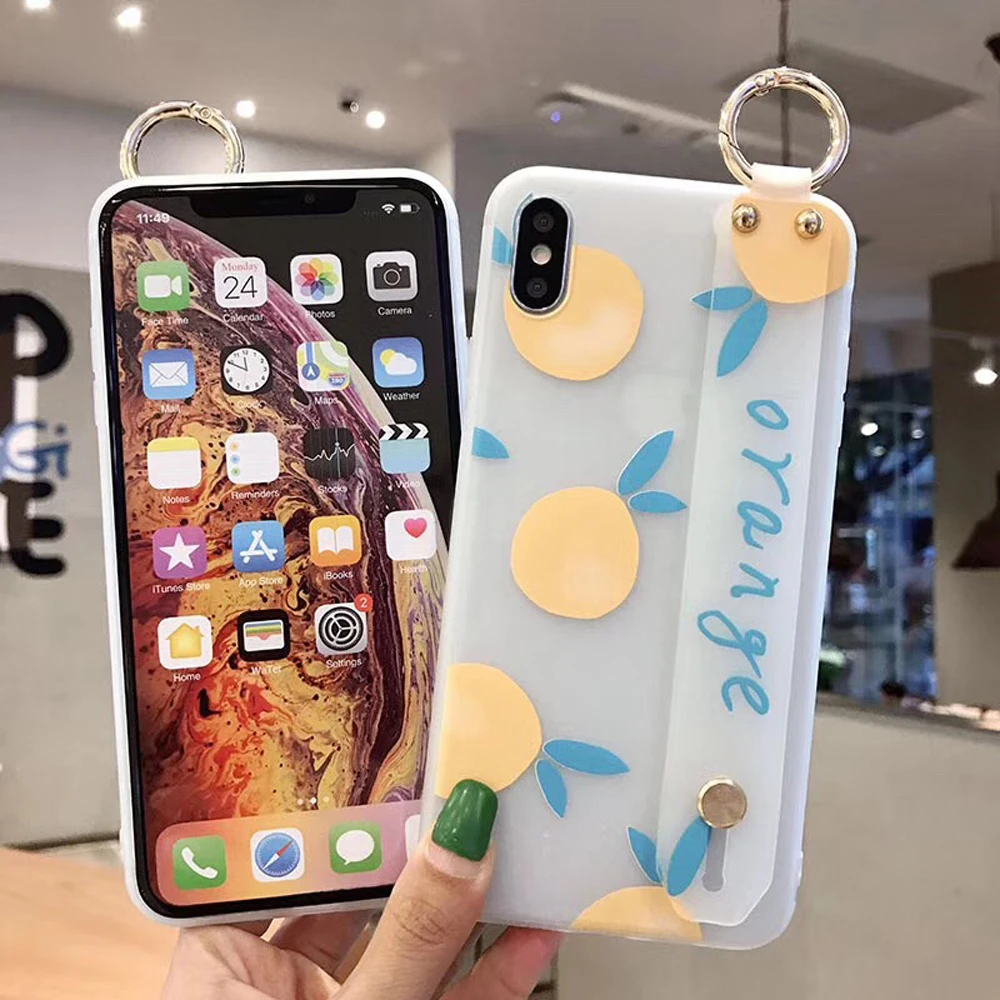 Чехол из ТПУ для samsung galaxy note 10 pro 9 8 A50 70 40 30 20 10 S10 S9 S8 plus, чехол, браслет-держатель, мягкий чехол для телефона с лимонным ремешком