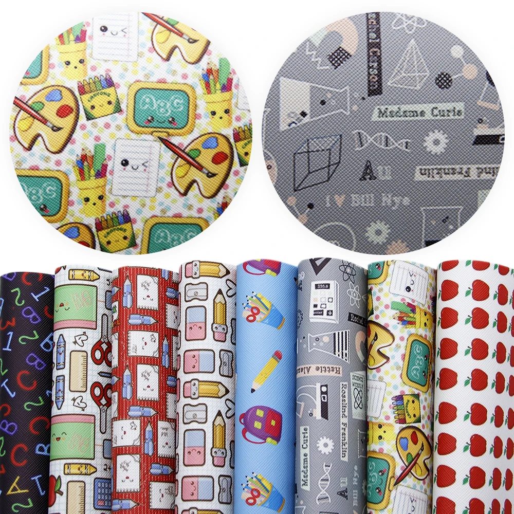 David accessories 8 шт./компл. 20*33 см Снова в школу искусственная кожа ткань DIY Hairbow Bag Accessories