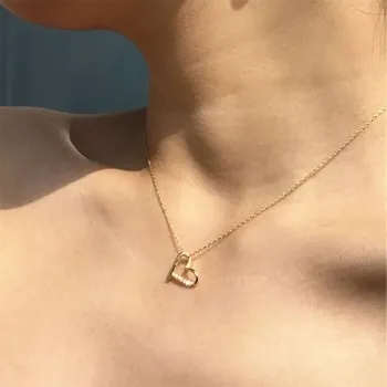 

Corolla Line Love Necklace Female Sterling Silver Clavicle Chain Simple and Versatile Short Style Heart-shaped Silver Jewelry