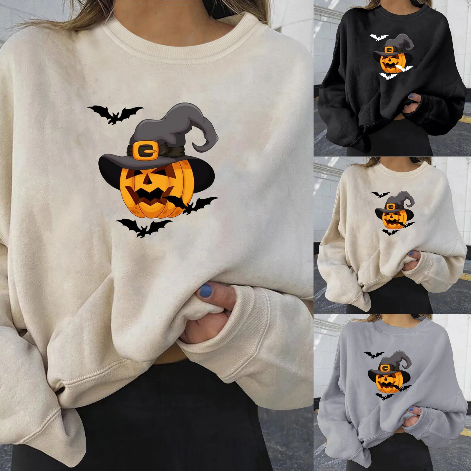 

Hoodie Streewear Halloween Fashion Hoodie Women's Casual Long Sleeve Printed Ladies Sweatshirts Tops casaco feminino inverno