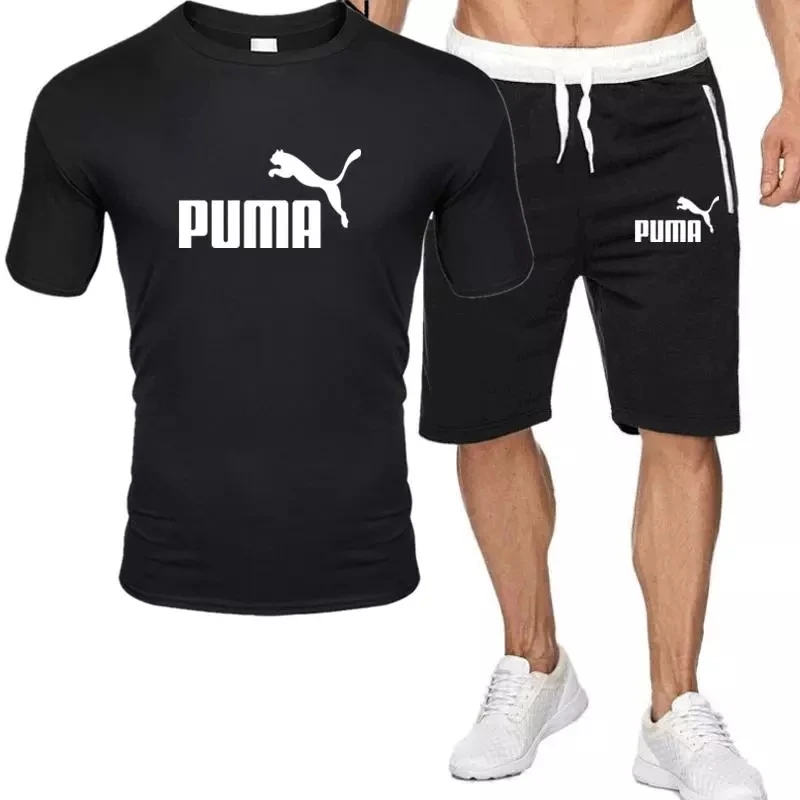 

2021 new fashion suit men's T-shirt + summer shorts suit track suit men's sports suit jogging sports suit basketball suit