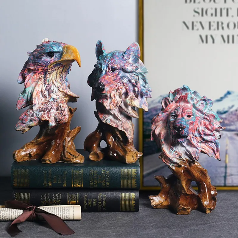 

Creative Animal Sculptures Lion s Bald Eagle Sculptures Suitable For Living Room Bookshelf TV Stand Office Decoration 2021 New