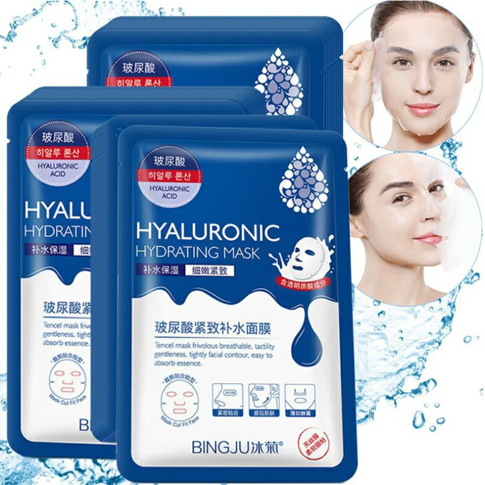 

Hyaluronic Acid Moisturizing Facial Mask Hydrating Oil-control Skin care Anti-Aging Shrink pore Beauty Firm Whitening Face masks