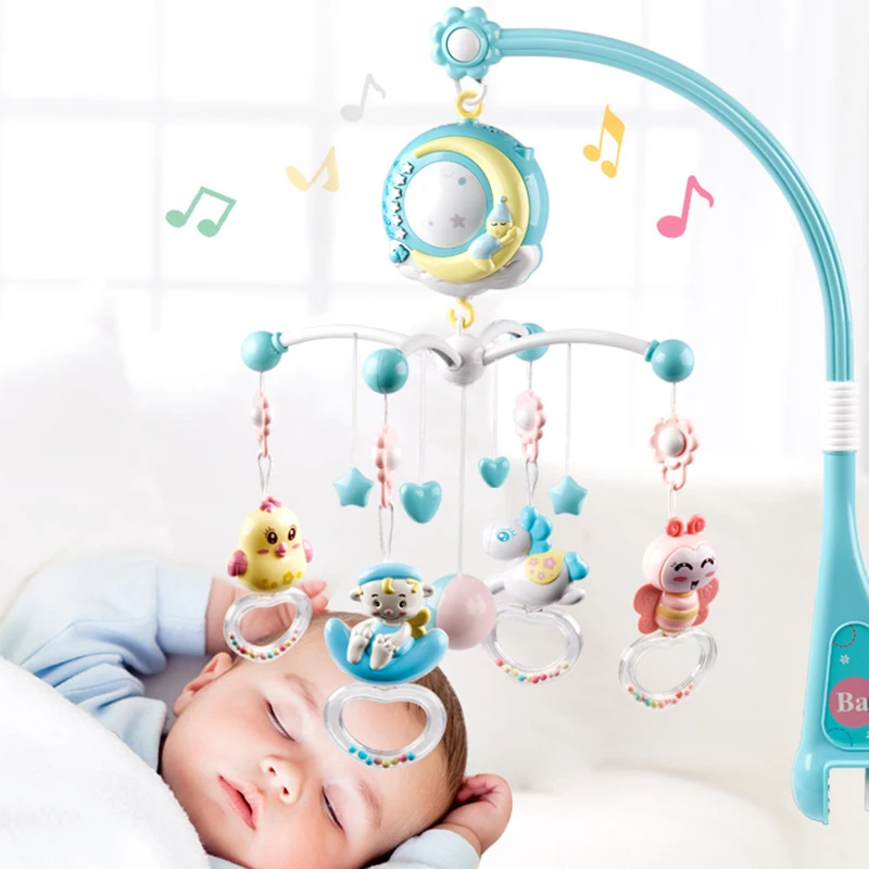 

Baby Mobile Rattles Toys 0-12 Months For Baby Newborn Crib Bed Bell Toddler Rattles Carousel For Cots Kids Musical Toy Gift
