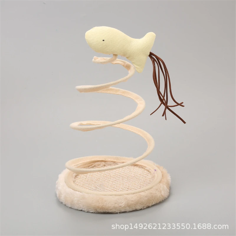 Pet Cat Turntable Toy Simulation Mouse Scratching Plate Spring Cat Plush Mouse Ball Fish Play Toys Scratcher Plate Pets Gatos