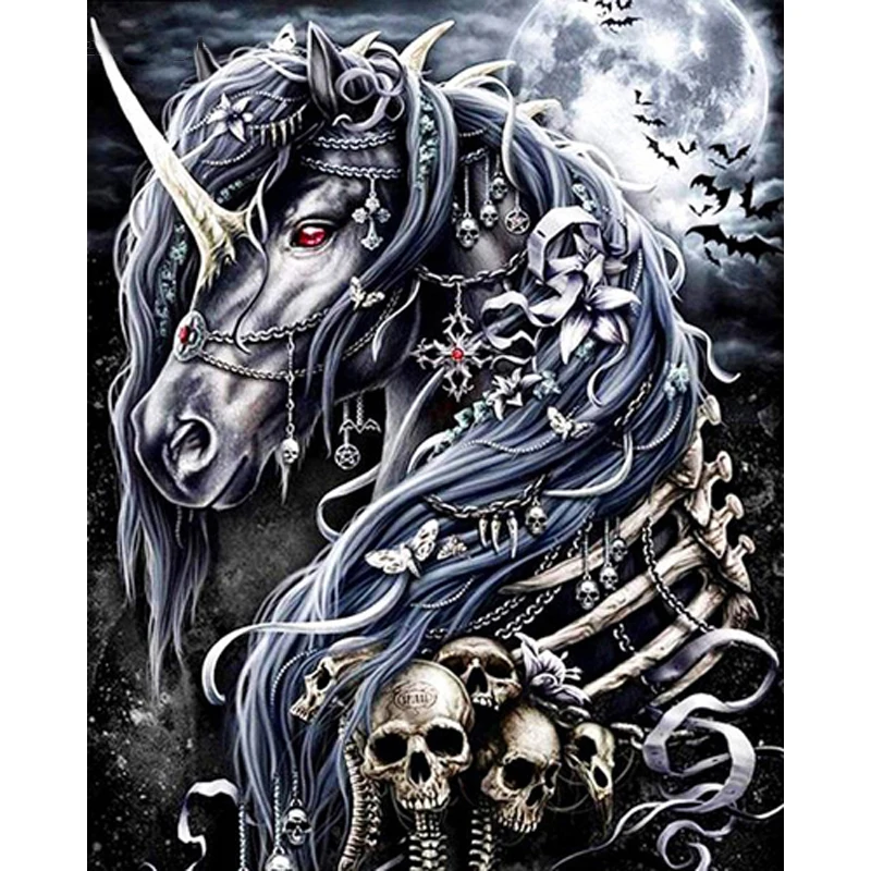 

Алмазная живопись «сделай сам» с лошадью, полная вышивка, круглая Алмазная вышивка, картина стразы, Алмазная мозаика, мультяшный Декор для д...