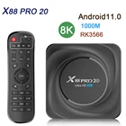 ТВ-приставка X88 PRO 20, Rockchip RK3566, Android 11, 8K, HD, 8 ГБ, 128 ГБ, 1000 Мбитс, двойной Wi-Fi, BT4.2