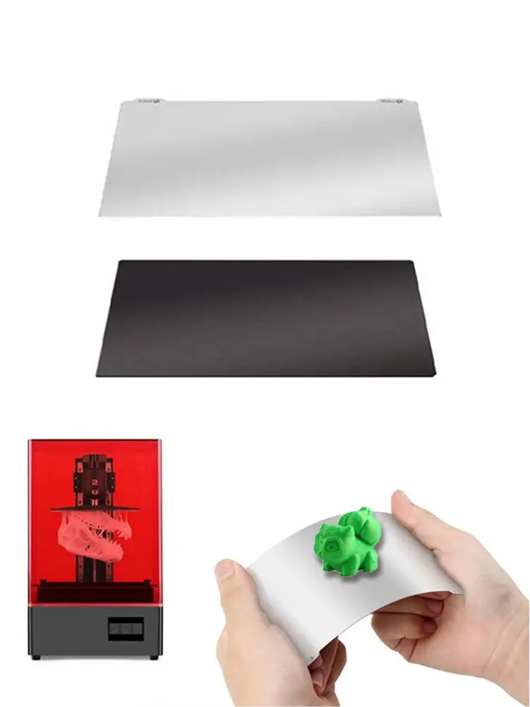 

SLA Steel Plate With Magnetic Adhesive SLA/DLP Light Curing Magnetic Steel Film 196X126mm Spring Steel 3D Printer Accessories