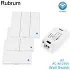 Настенная панель Rubrum 86, кнопочный выключатель дистанционного управления, умные выключатели света, 10 А, 433 МГц, 220 В переменного тока, 110 В, 1 канал, беспроводной светодиодный светильник