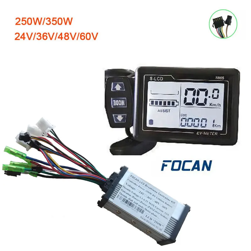 FOCAN 24V/36V/48V 250W/350W/450W/500 ваттовый мотовелосипед Контроллер скутера с ЖК дисплей