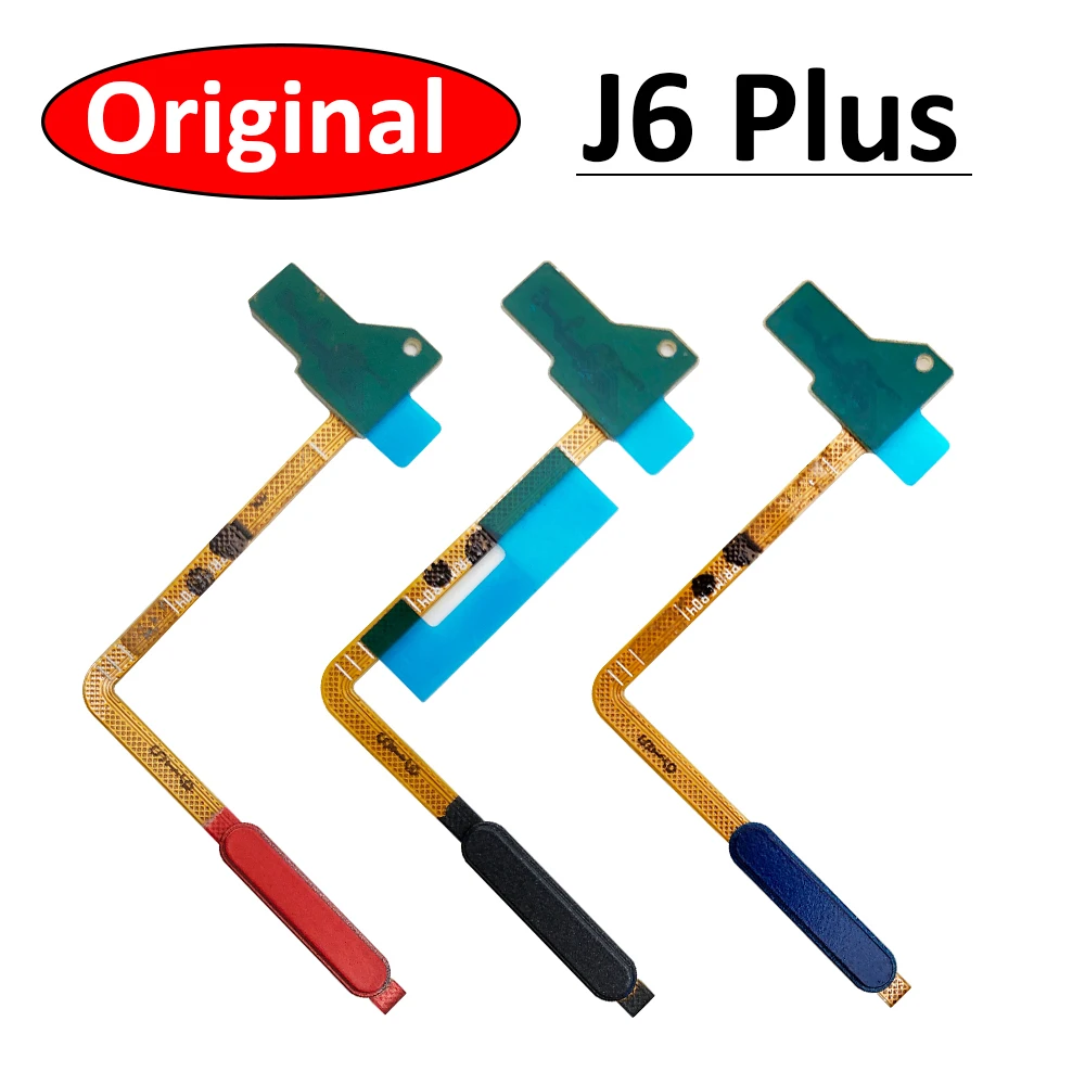 Сенсор отпечатков пальцев Кнопка возврата домой меню с гибким кабелем питания для Samsung J6 Plus J6 + J6plus J610 J610F черный синий красный