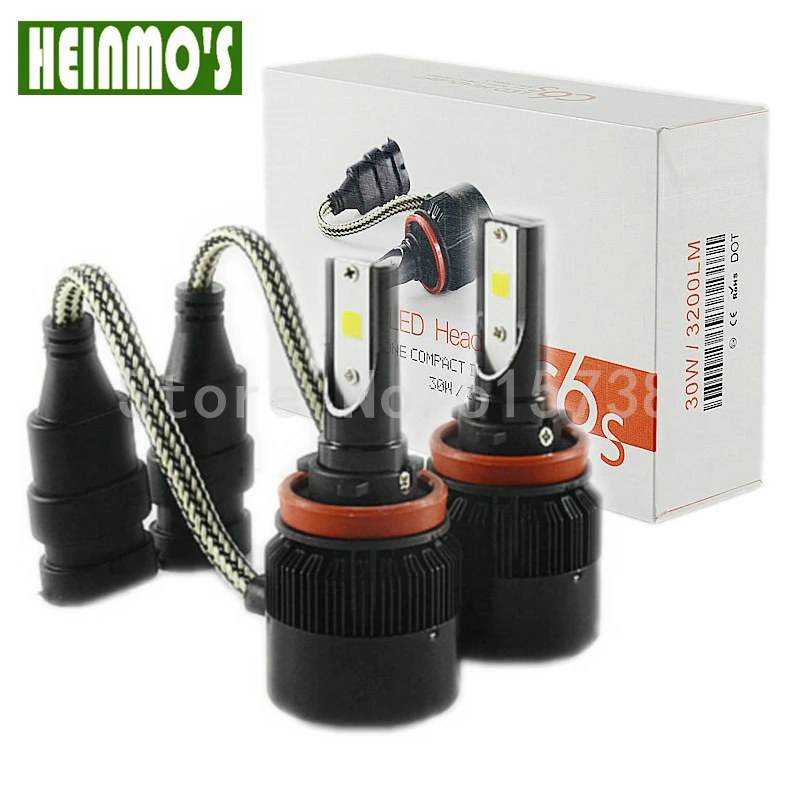 2 * светодиодный налобный фонарь H8 H9 H11 Авто H7 H3 H1 H4 дальнего ближнего света Plug Play