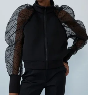 Fandy Lokar Stand Collar Jackets Women Fashion Translucent Long Sleeve Coats Women Elegant Zipper Solid Jackets Female Ladies HG - Цвет: ZRJK859