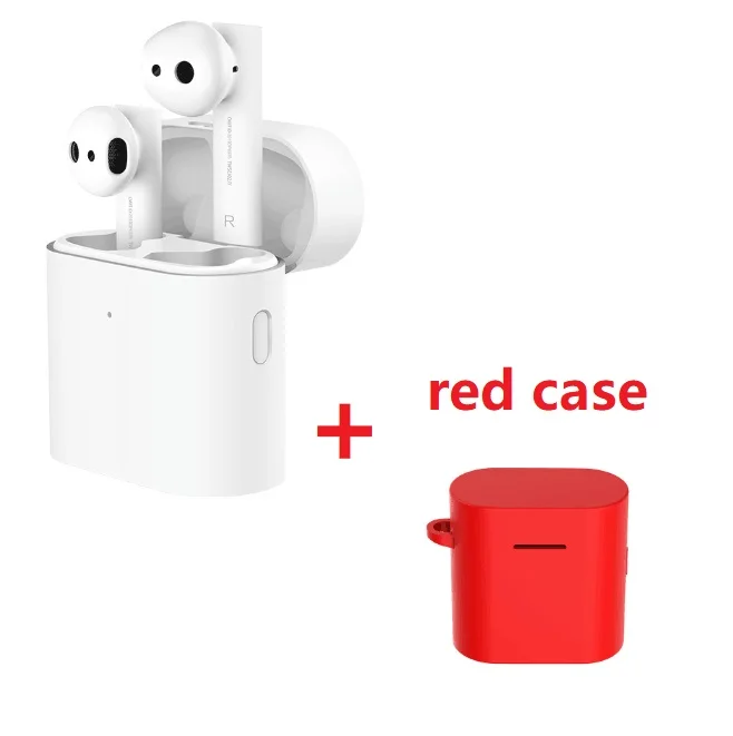 add red case Оригинальные Xiao mi Airdots Pro 2 air 2 mi True беспроводные наушники 2 TWS наушники LHDC Tap управление двойной микрофон ENC - Цвет: add red case