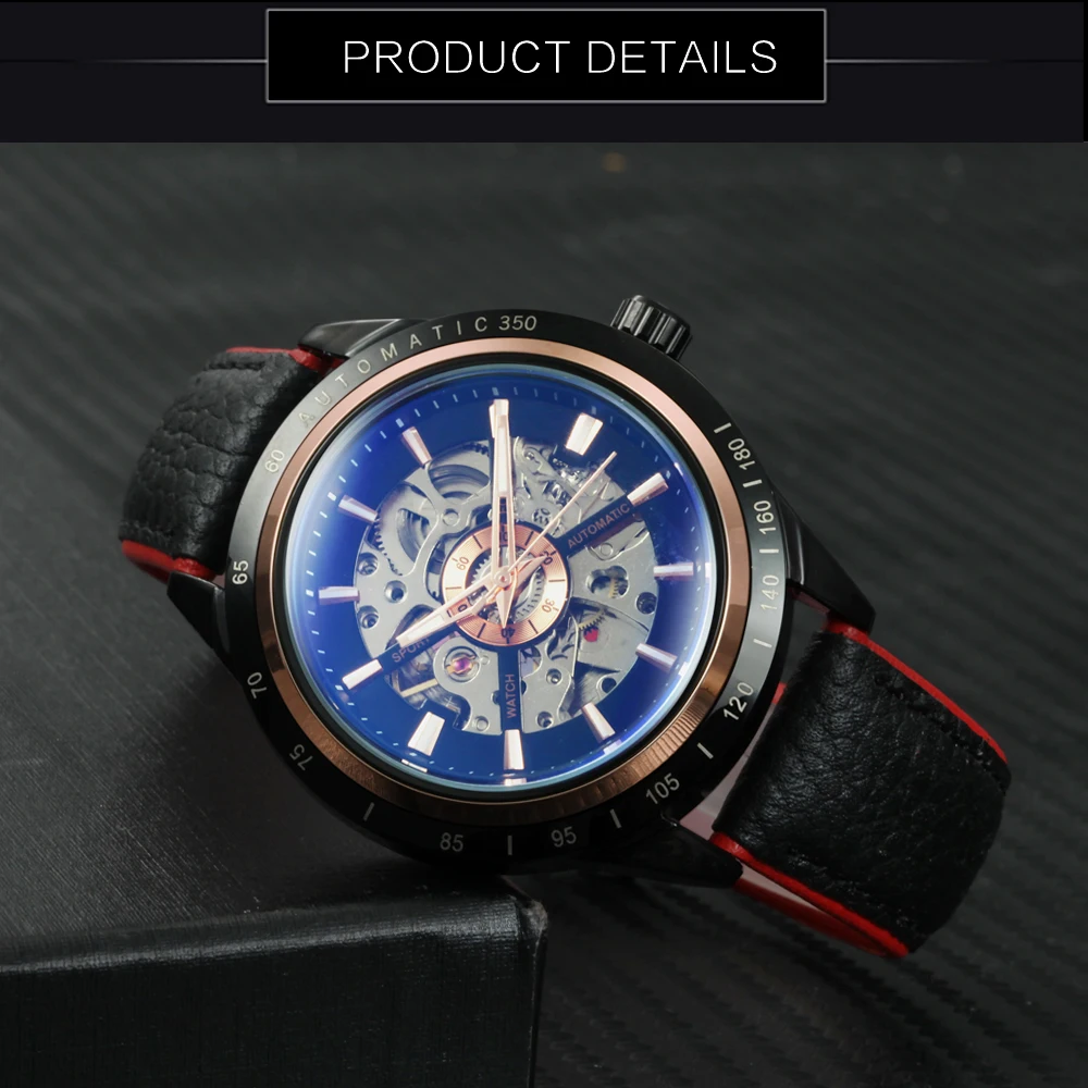 FORSINING Спорт Для мужчин s часы от топ бренда роскошные скелет автоматические для