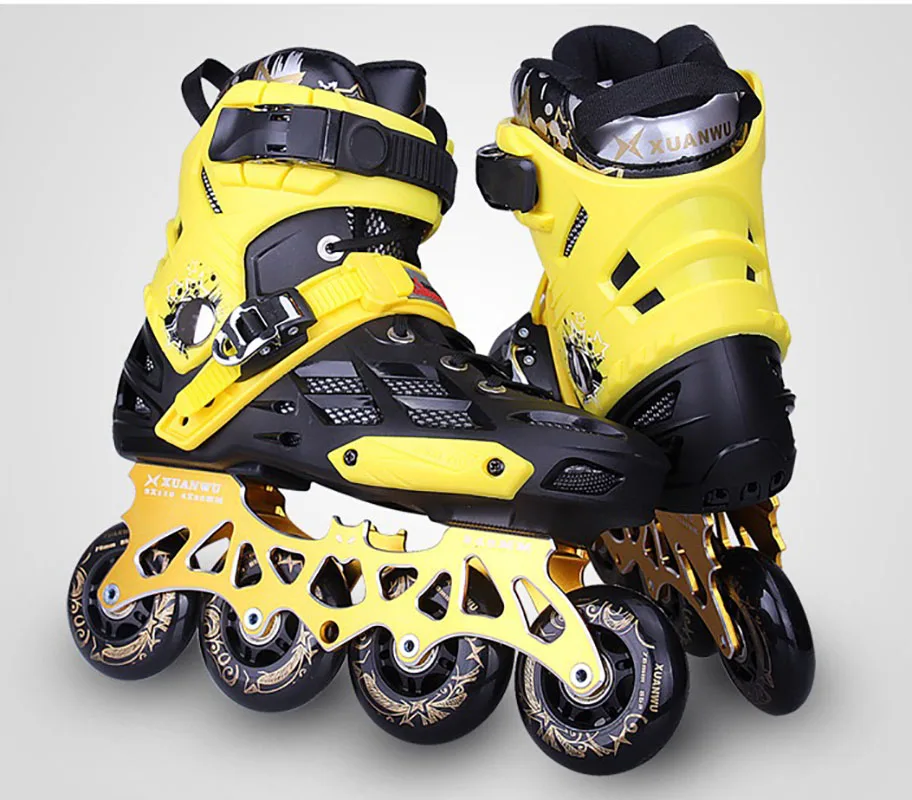 Men Women Inline Skate Colorful Flash Wheel Adjustable Speed Skates Fashion Outdoor Sport Fitness Entertainment Shoes 1 Pair