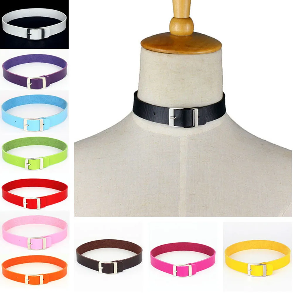 Ожерелье-чокер унисекс с кожаным ремнем в готическом стиле | Украшения и