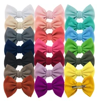 12pcslotwholesale new 5 5 soft waffle hair bow for girls solid children cute clips baby kids diy party accessories