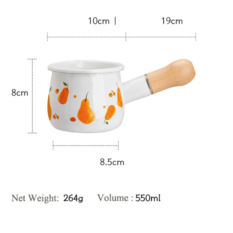 

New 550ML Household Forest Series Milk Pan Fast Heating Enamel Milk Pot Baby Breakfast Milk Coffee Cookware Breakfast Tableware
