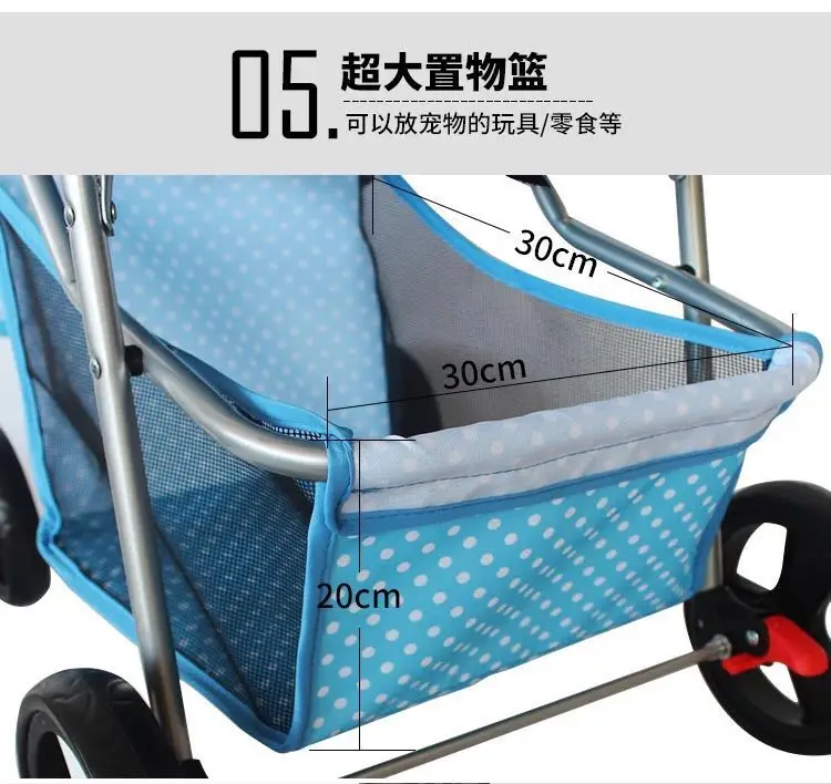 

Pet Pole Box Dog Out Portable Bag Four-wheeled Cart Closed Cat CageCat and of The Wagon Folding