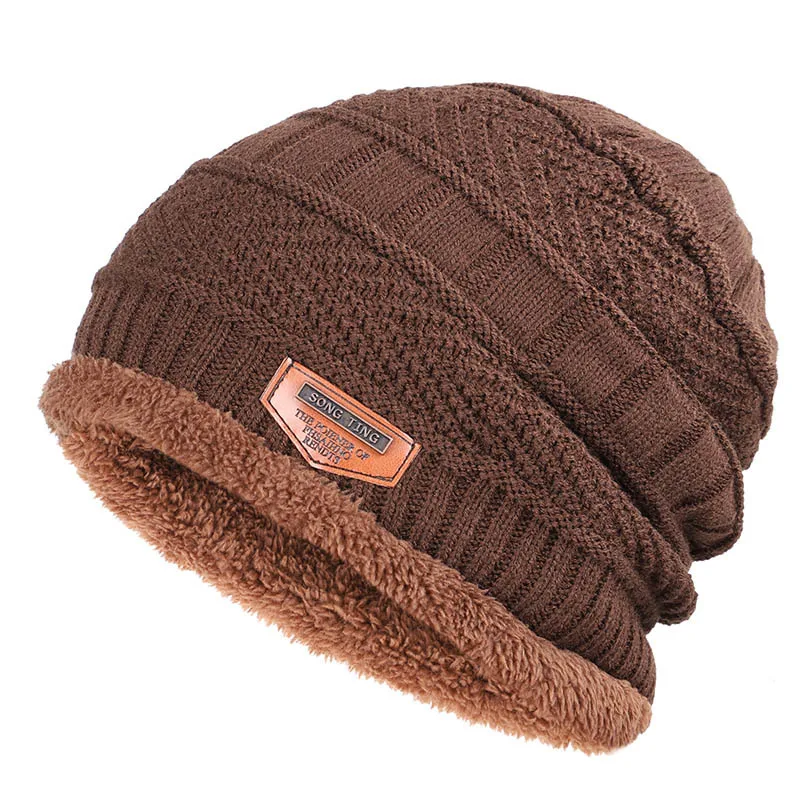 Men's winter Hat 2022 Fashion Knitted Black Hats Fall Thick And Warm Bonnet Skullies Beanie Soft Beanies Cotton | Аксессуары для