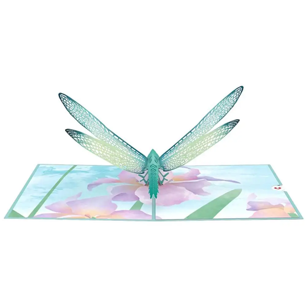 

3d mother's day pop-up card dragonfly 3d paper sculpture heart-shaped pop-up card postcards gifts card invitations gift