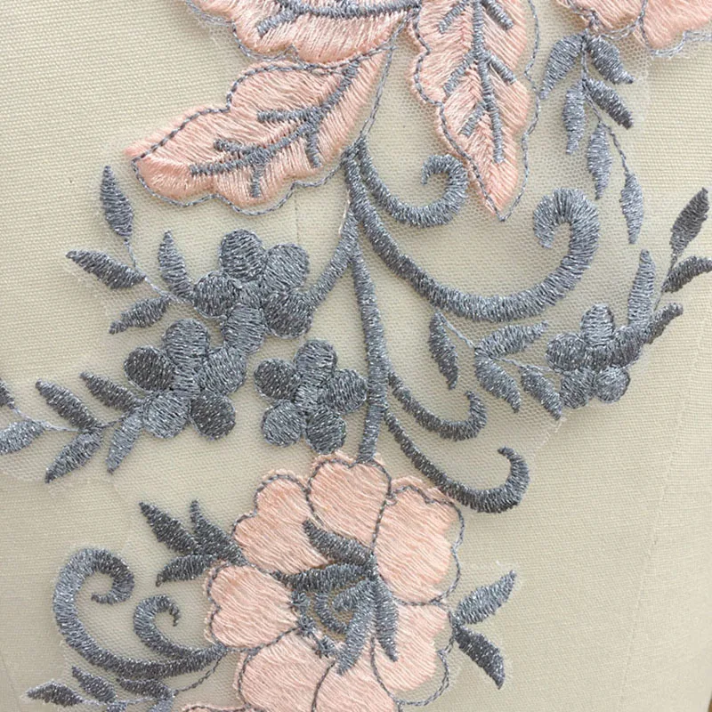 1 пара Цветочная сетчатая Кружевная аппликация вышитая кружевная отделка для