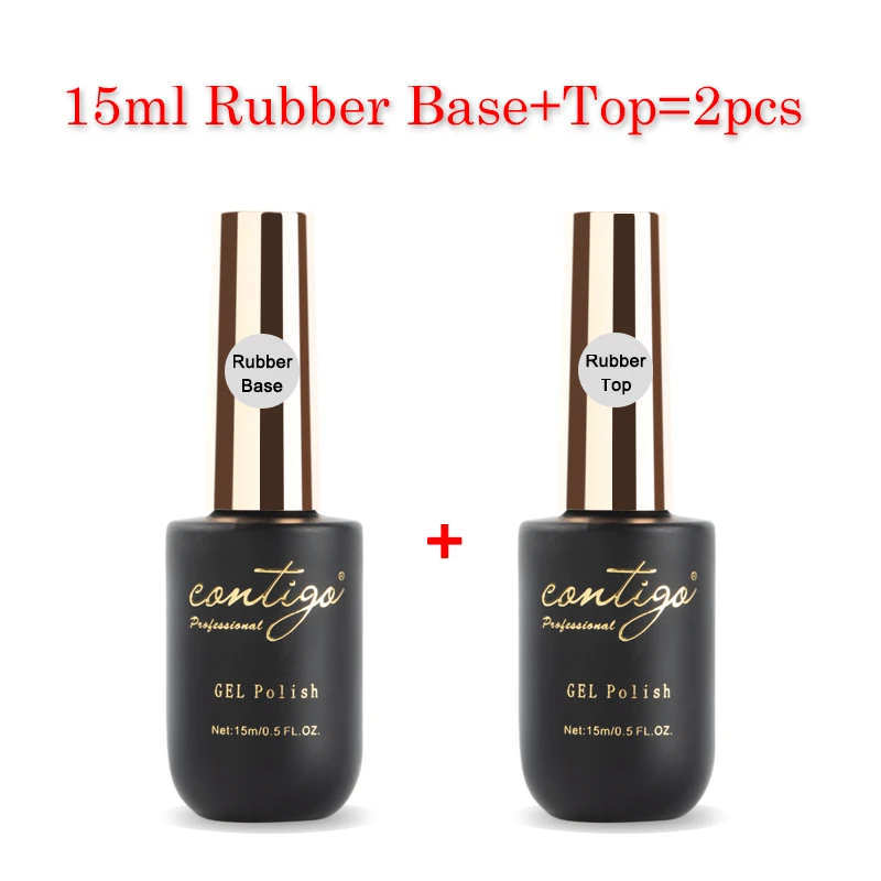 rubber base and top Contigo UV Led Gel Varnish Rubber Base Semipermanent Matte Top and Thick Nail Base Coat Soak Off Hot Sale Gel Polish for Nails - Цвет: rubber base and top