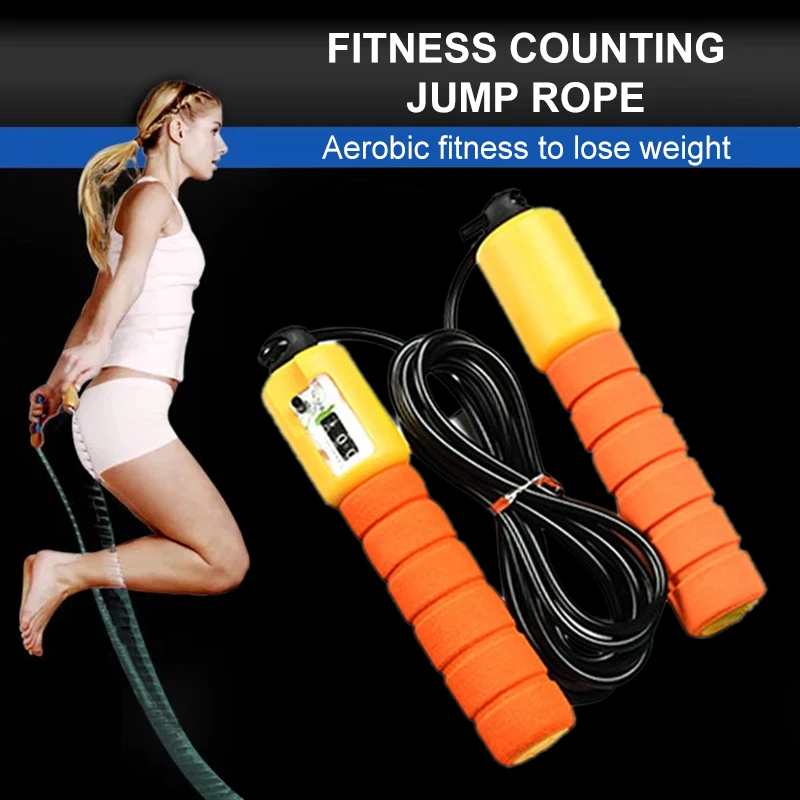 

Professional Counting Skip Rope Adult Child PVC Sponge Handle Fitness Jump Rope.adjustable Fast Speed Counting Skipping Rope