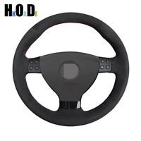 for volkswagen vw eos mk5 2005 2006 2008 hand stitched black suede car steering wheel cover