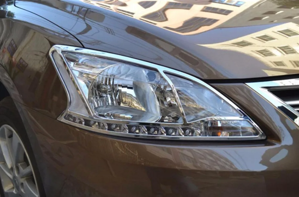 ABS хромированный автомобильный Передний фонарь + задний обшивка для 12-14 Nissan SYLPHY 2012