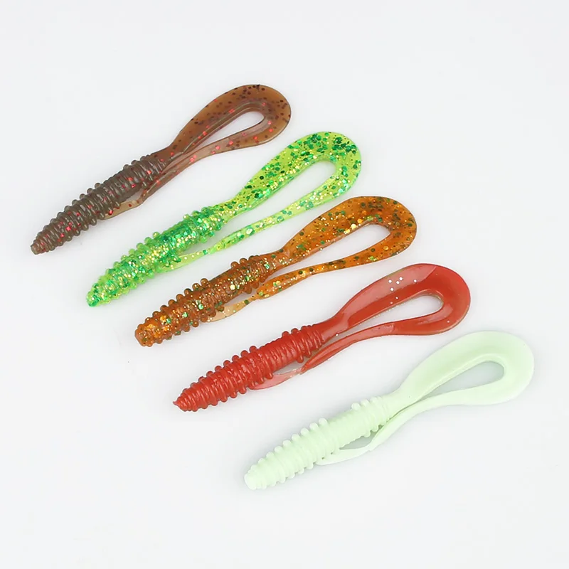 Ardea Soft Lures 75mm 1.7g Silicone Bait Artificial Worm Curly jigging tail Bass Wobblers Swimbait Fishing Tackle