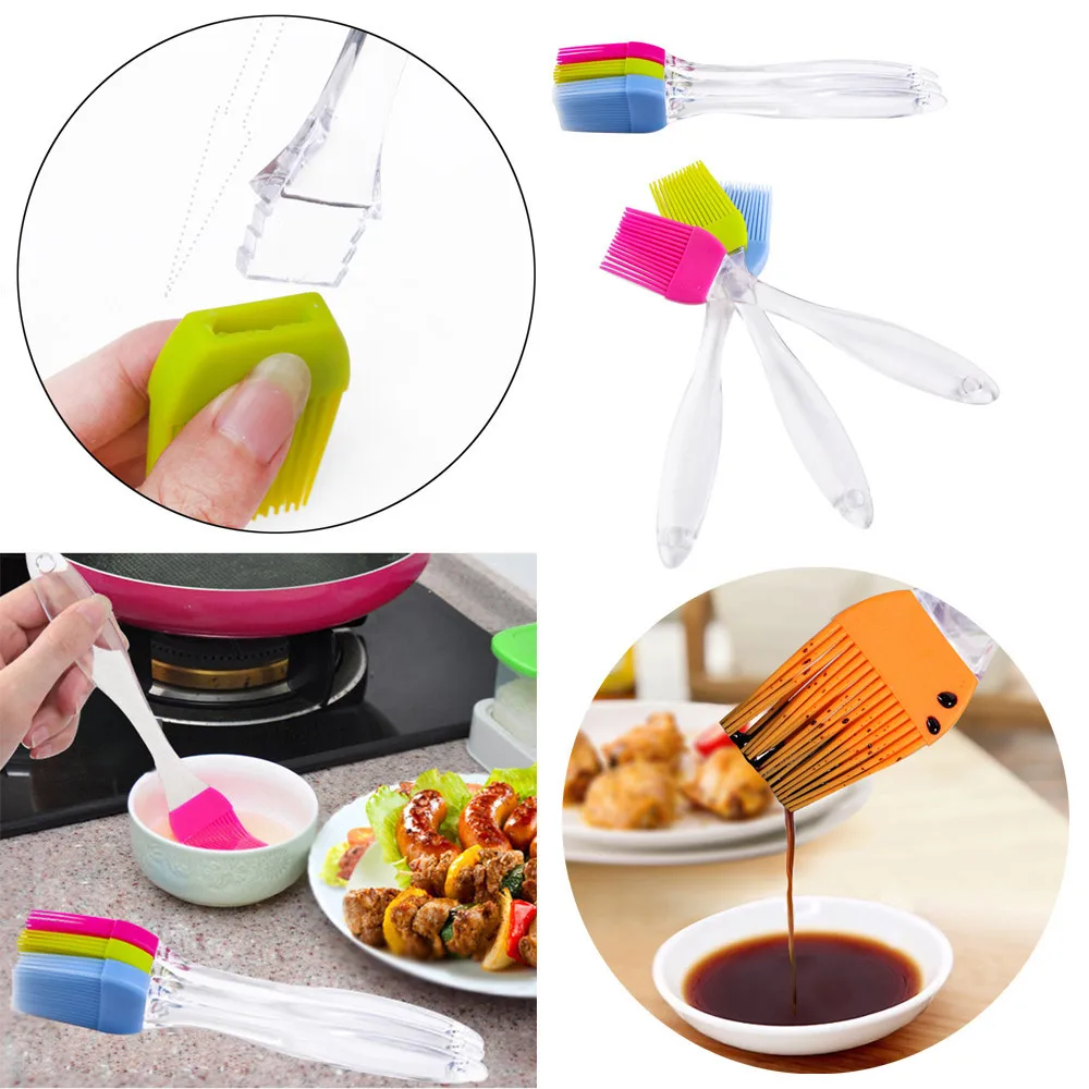 

1pc Random Color Silicone Barbecue Brush Baking Tray Bread Chef Pastry Oil Butter Paint Brush Baking Barbecue Accessories New
