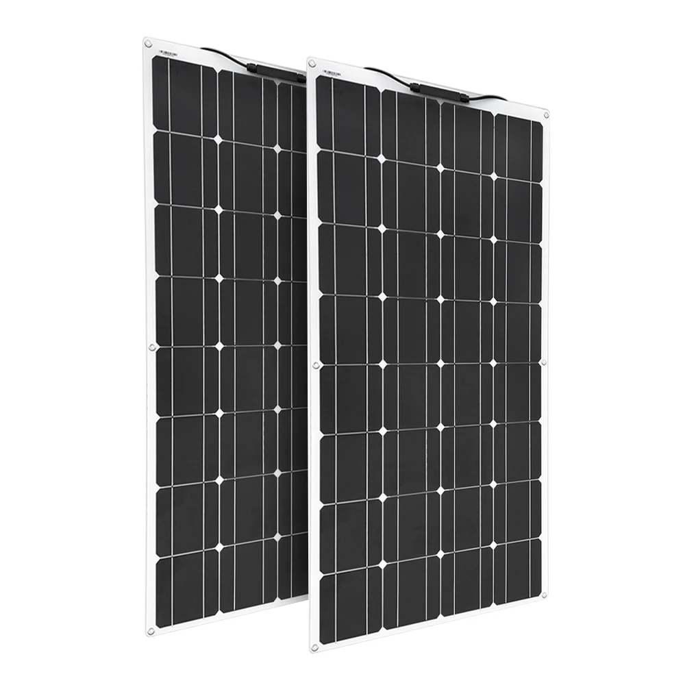 

Flexible Solar panel 100W 200W 120w 240w Monocrystalline solar cell For 12V 24V battery charger home system kit